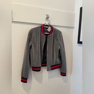 NWT Forever 22 silver metallic bomber jacket in size M